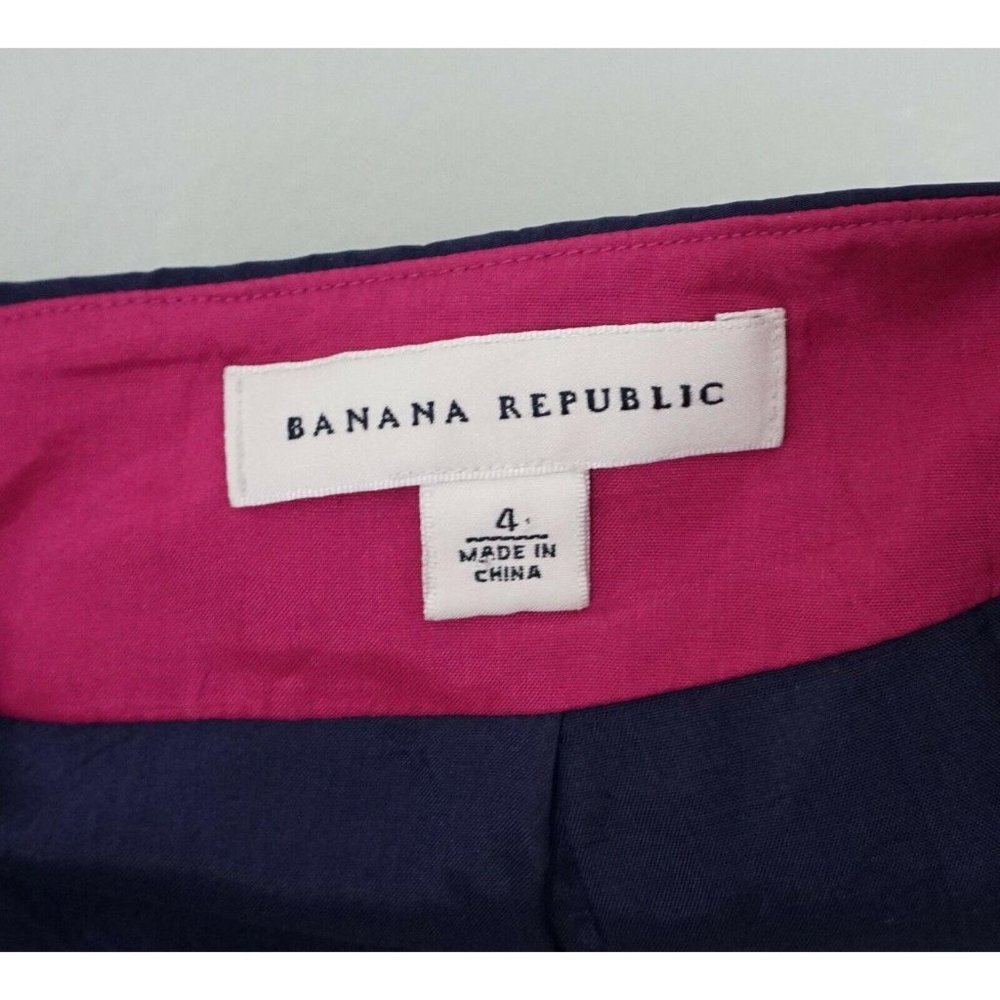 BANANA REPUBLIC Blue Pleated Zip Career Work Skirt - Picture 5 of 6